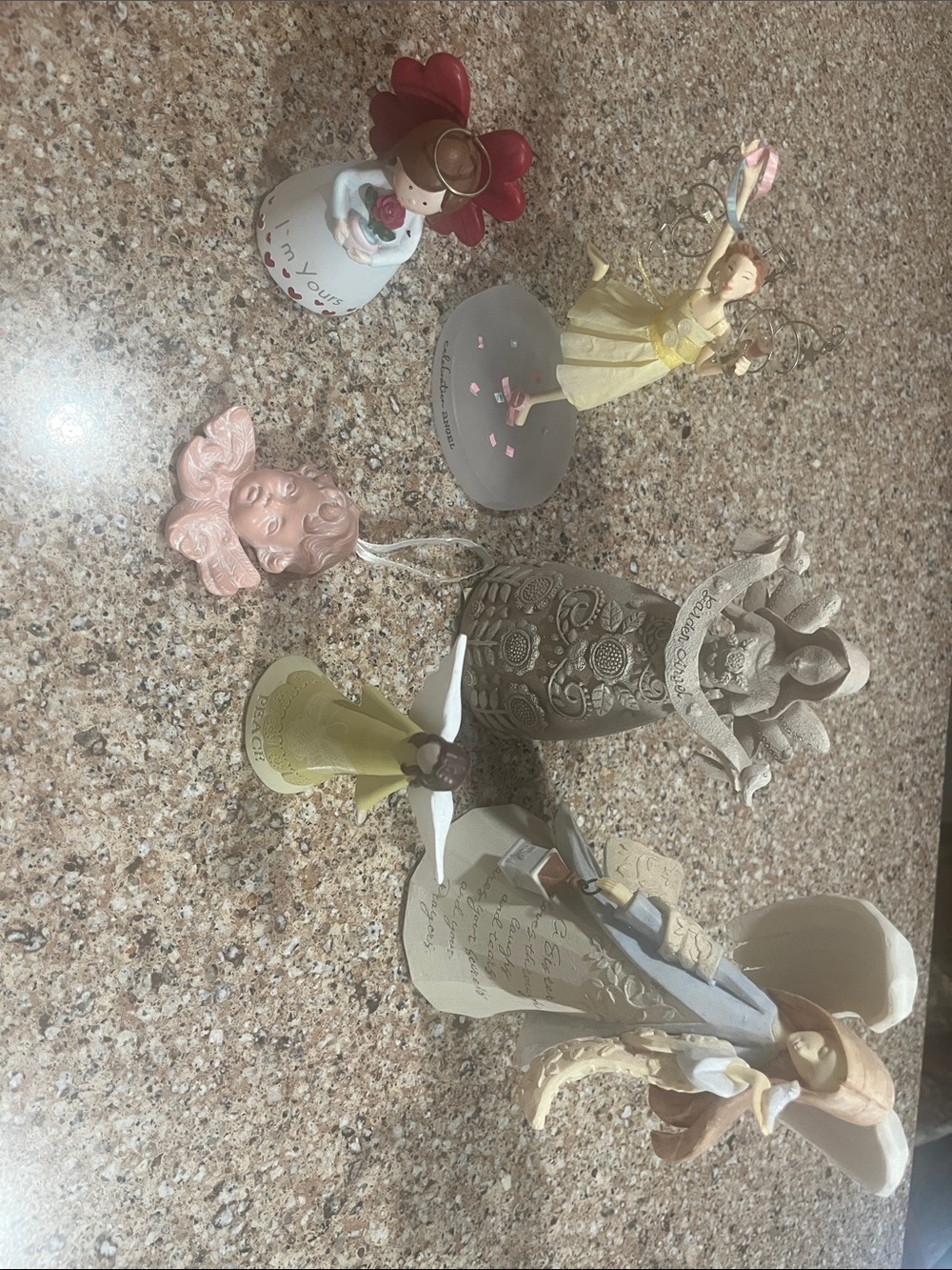 Assorted collection of angels. Celebration angel, garden, peace, sisters, cherub